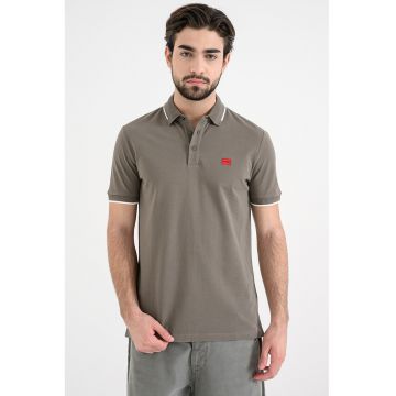 Tricou polo slim fit Deresino - Maro taupe