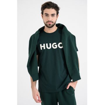 Tricou regular fit cu logo cauciucat Dulivio - Alb/Verde englez