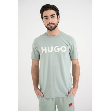 Tricou regular fit cu logo cauciucat Dulivio - Alb/Verde pal