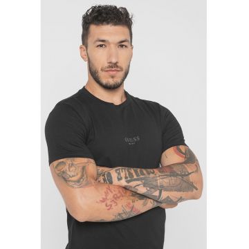 Tricou slim fit de bumbac - Negru