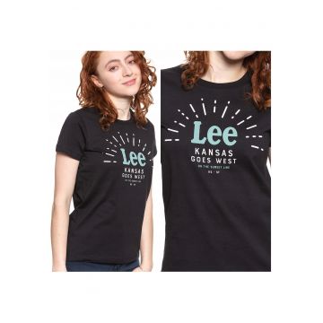 Tricou T-Shirt -  Seasonal Logo Tee - Croi Slim - 100% Bumbac - Fara Inchidere - Maneci Scurte - S - Negru - 1 Bucata