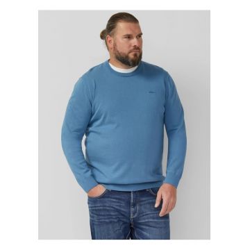 Big Sizes Pulover barbati cu decolteu la baza gatului - Albastru - Albastru