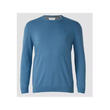 Big Sizes Pulover barbati cu decolteu la baza gatului - Albastru - Albastru