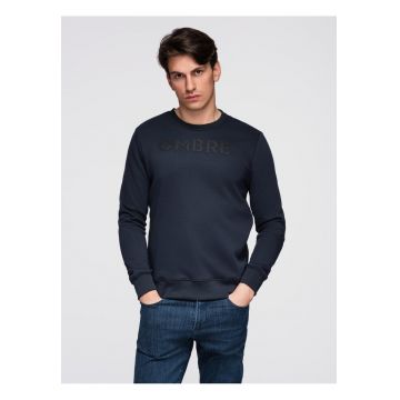 Bluza clasica cu imprimare  B1711 - Albastru inchis