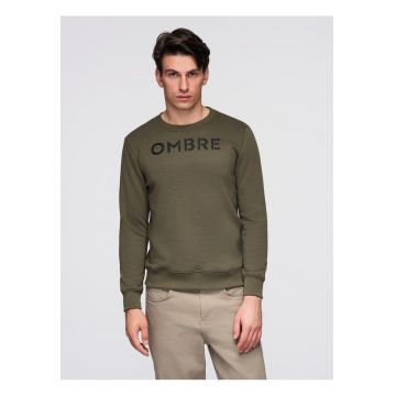 Bluza clasica cu imprimare  B1711 - Verde inchis