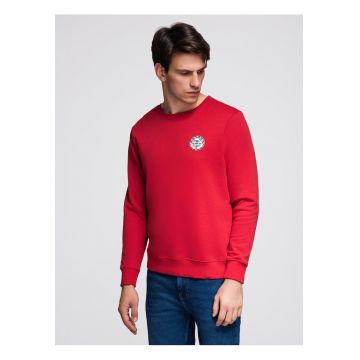 Bluza cu guler rotund si patch  B1713 - Rosu