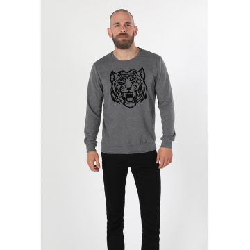 Bluza cu imprimeu grafic - Gri inchis