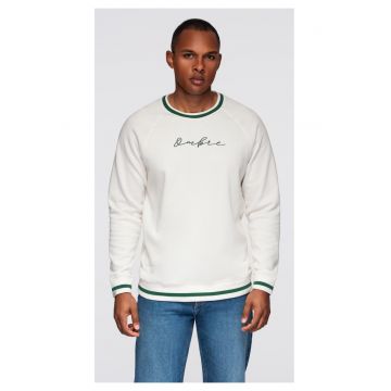 Bluza cu maneci raglan si detalii contrastante  OM-SSNZ-0244 - Alb