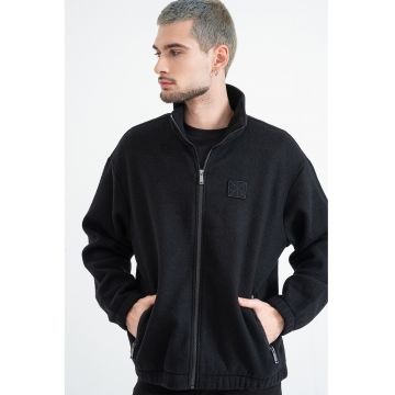 Bluza de trening din amesstec de lana cu fermoar - Negru