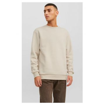 Bluza de trening uni cu decolteu la baza gatului - Bej