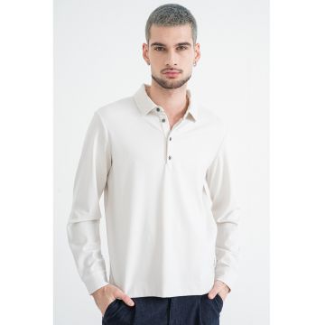 Bluza polo cu model uni - Alb