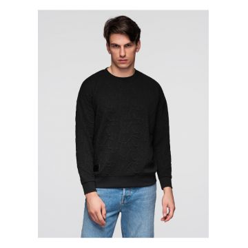 Bluza RELAXED FIT cu litere prelucrate  B1712 - Negru