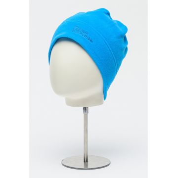 Caciula unisex din material fleece cu detaliu cu broderie logo Real Stuff - Albastru inchis