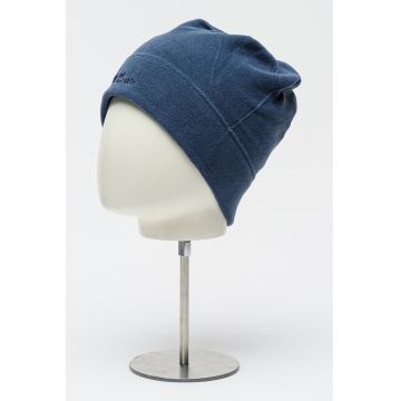 Caciula unisex din material fleece cu detaliu cu broderie logo Real Stuff - Albastru pastel