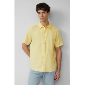 Camasa de in cu guler ascutit - Galben