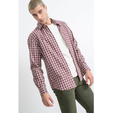 Camasa din bumbac cu model in carouri - Violet/Roz pal