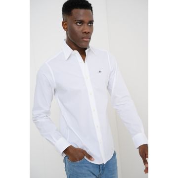 Camasa slim fit cu logo - Alb optic