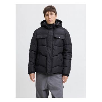 Geaca barbati - MORGAN PUFFER - cu gluga detasabila - Negru