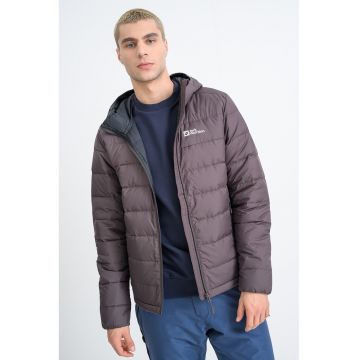 Geaca cu umplutura de puf pentru drumetii Ather - Negru stins