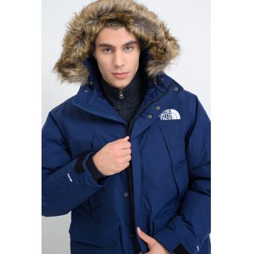 Geaca parka cu gluga - Albastru inchis