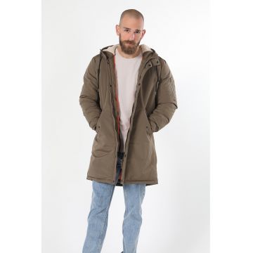 Geaca parka regular fit cu gluga ajustabila - Maro deschis