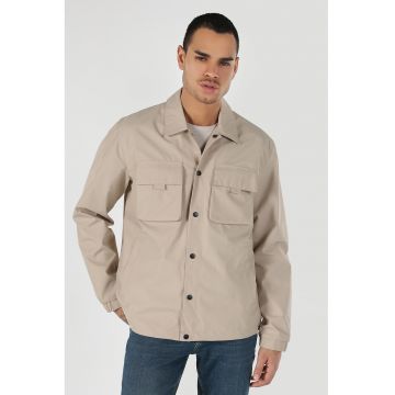 Geaca usoara cu buzunare aplicate - Bej