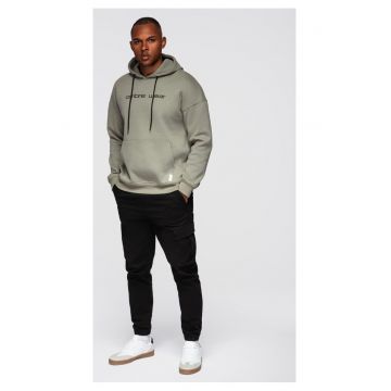 Hanorac cu gluga si broderie  OM-SSNZ-0241 - Kaki