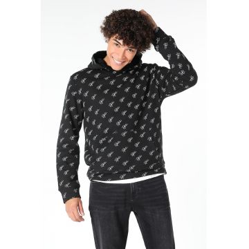 Hanorac din amestec de bumbac cu model text - Negru