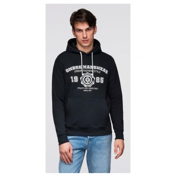 Hanorac si imprimeu college  B1714 - Negru