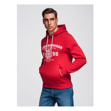 Hanorac si imprimeu college  B1714 - Rosu inchis