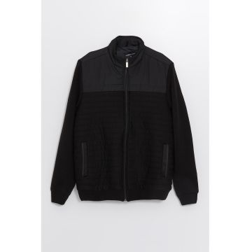 Jacheta bomber cu aspect matlasat - Negru