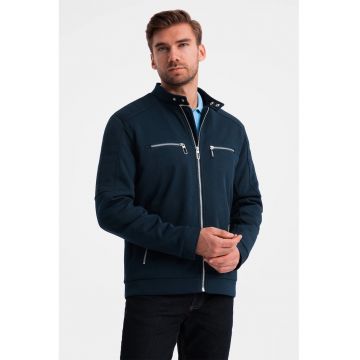 Jacheta cu buzunare cu fermoar - Bleumarin