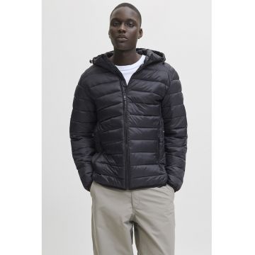 Jacheta cu vatelina subtire si gluga - Negru