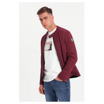 Jacheta de motociclist din tesatura structurata  C642 - Bordeaux