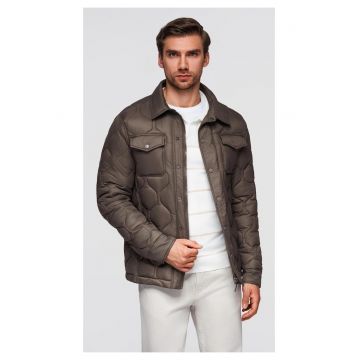 Jacheta matlasata cu buuznare pe piept - Maro