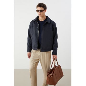 Jacheta relaxed fit cu captuseala din plus - Albastru ultramarin