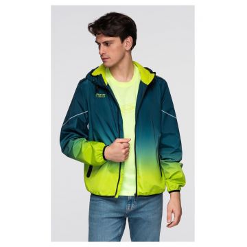 Jacheta sport cu detalii reflectorizante si captuseala din fleece  C641 - Albastru inchis