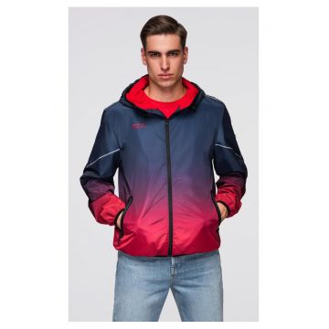 Jacheta sport cu detalii reflectorizante si captuseala din fleece  C641 - Rosu