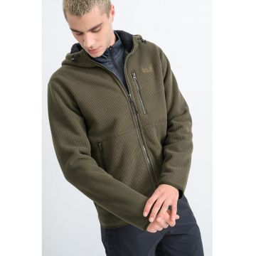 Jacheta striata cu buzunar pe piept - Kaki pal