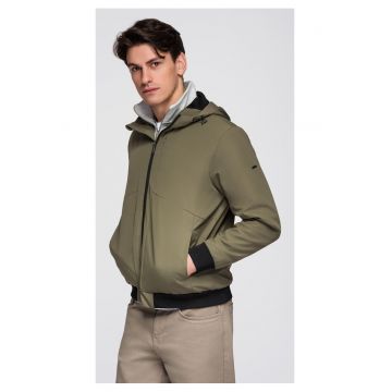 Jacheta usoara cu gluga si captuseala din plasa  C640 - Verde inchis