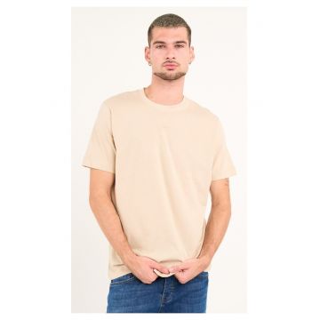 Kenvelo - Tricou barbat cu maneca scurta ( CEMENT - Material: Bumbac - Bej