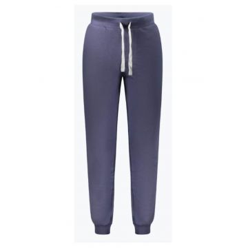 Pantaloni de trening barbati - din bumbac cu bata elastica - Bleumarin inchis - Albastru