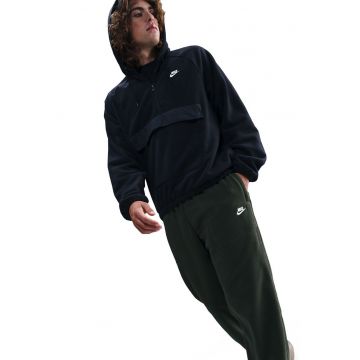 Pantaloni de trening din material fleece cu talie ajustabila Club - Alb/Verde inchis