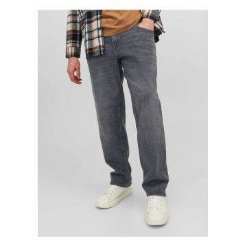 Plus Blugi JJIMIKE JJORIGINAL - barbati cu talie inalta si croiala Conica - Gri inchis