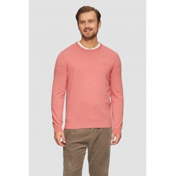 Pulover de bumbac cu decolteu la baza gatului - Rosu capsuna -