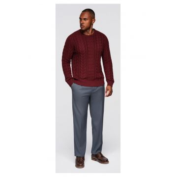 Pulover elegant cu o tesatura interesanta  OM-SWSW-0173 - Bordeaux