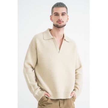 Pulover lejer din amestec de lana - Bej