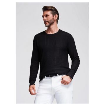 Pulover texturat cu decolteu rotund