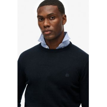 Pulover uni cu decolteu la baza gatului - Albastru ultramarin