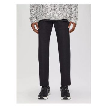 Q/S by s.Oliver Pantaloni chino barbati - casual - cu talie medie si croiala Slim fit - Negru - Negru